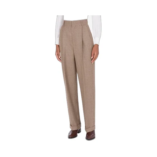 Geometric-Print Virgin-Wool Trousers