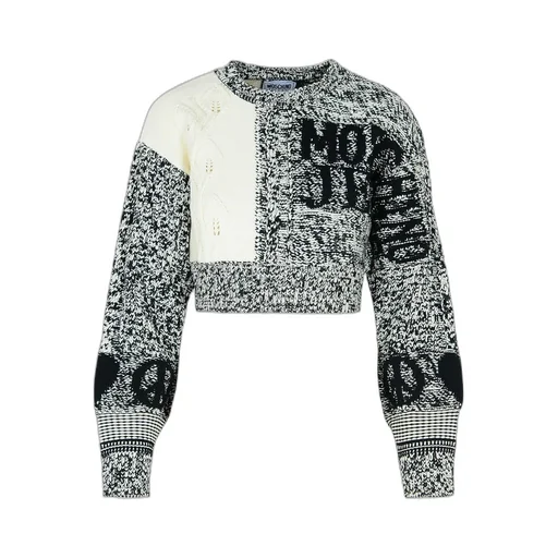Jeans Logo Intarsia Cropped Jumper