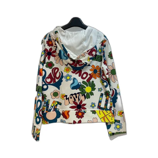 Printed Zipper Sweater
