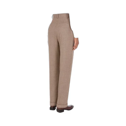 Geometric-Print Virgin-Wool Trousers