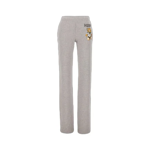 Logo Teddy Bear Printed Straight-Leg Trousers