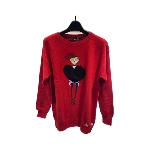 Round-Collar And Long-Sleeved Sweater