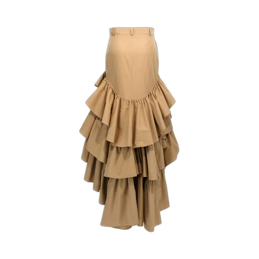Asymmetric Ruffled Maxi Skirt