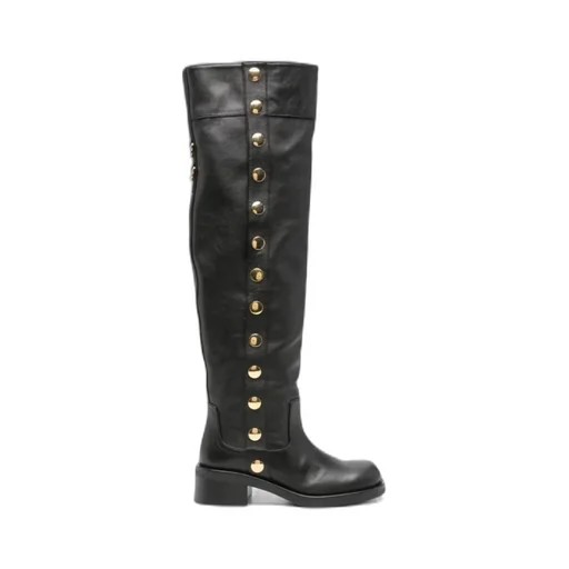 50Mm Stud-Embellished Knee Boots