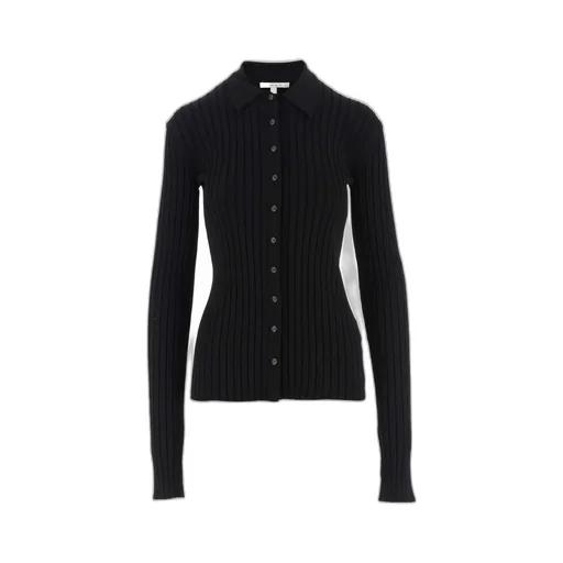 Ribbed Button-Up Top