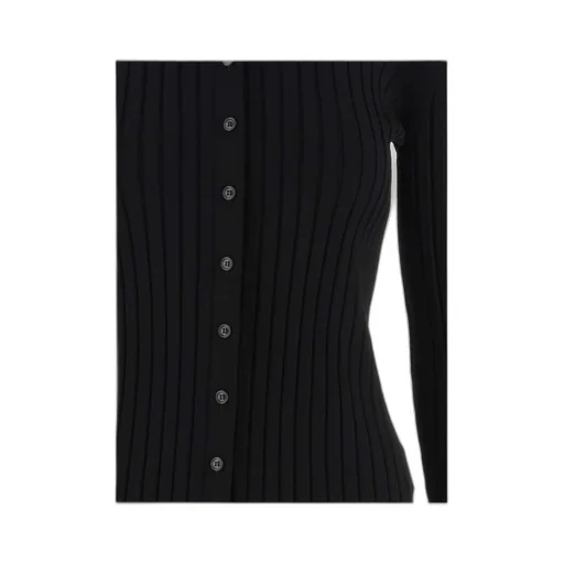 Ribbed Button-Up Top