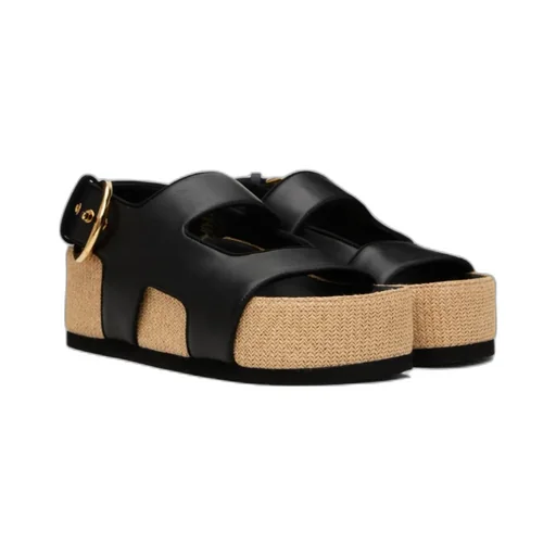 Contrast-Colored Platform Sandals