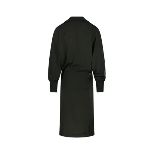 Wrap-Neck Ribbed Dress