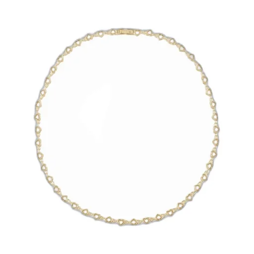 Round Brilliant Logo-Engraved Heart-Chained Necklace