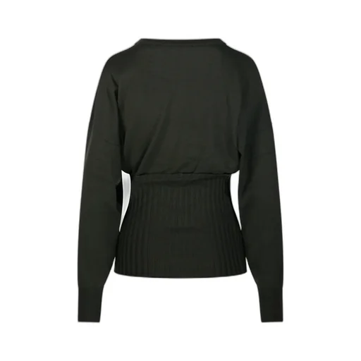 Ribbed-Panel Sweater