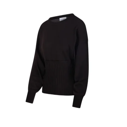 Ribbed-Panel Sweater