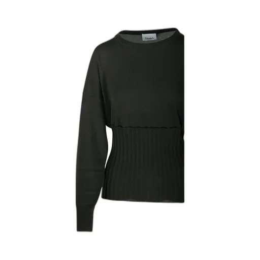 Ribbed-Panel Sweater