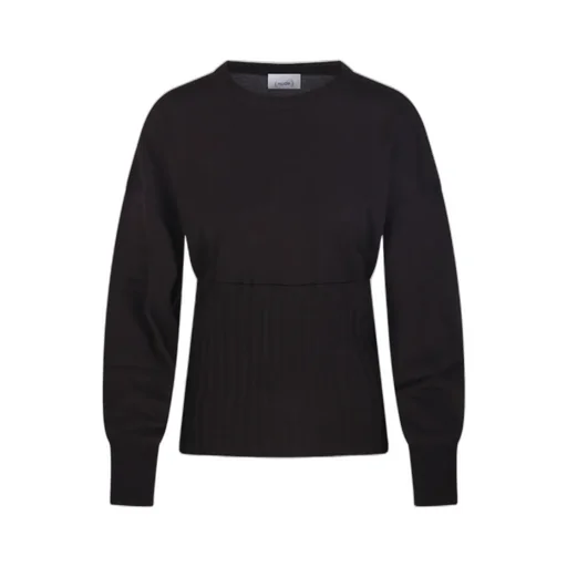 Ribbed-Panel Sweater