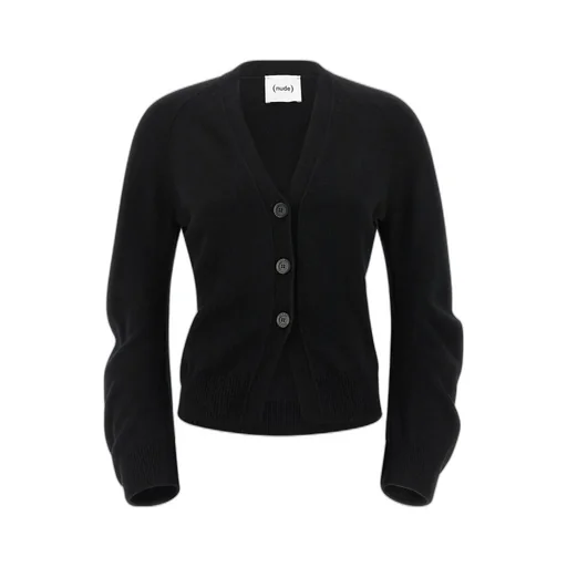 Curved-Sleeve Knit Cardigan