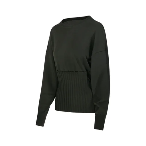 Ribbed-Panel Sweater