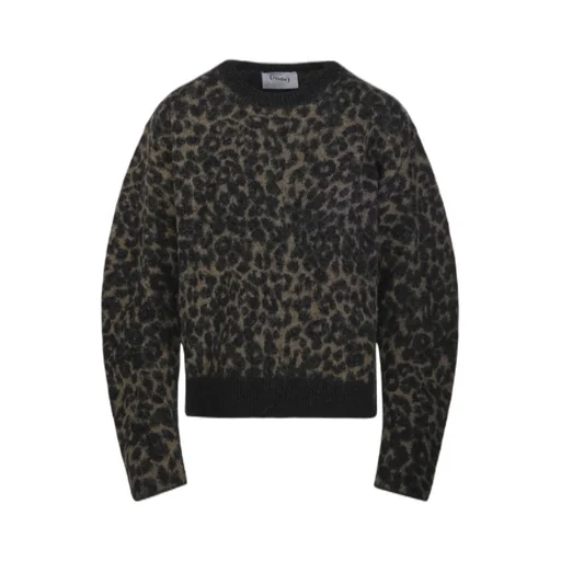 Leopard-Print Balloon Sleeve Sweater