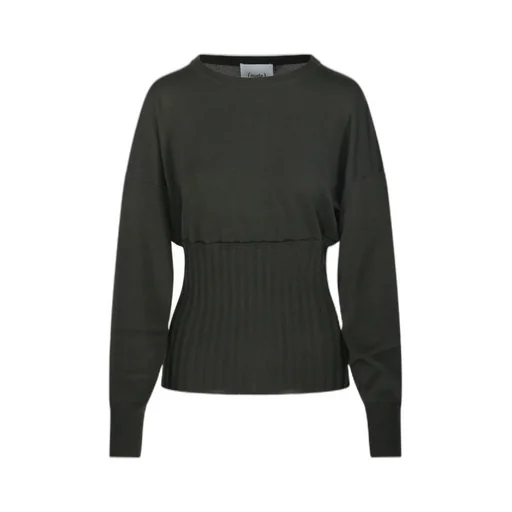 Ribbed-Panel Sweater