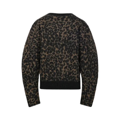 Leopard-Print Balloon Sleeve Sweater