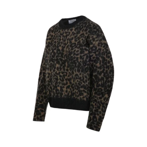 Leopard-Print Balloon Sleeve Sweater