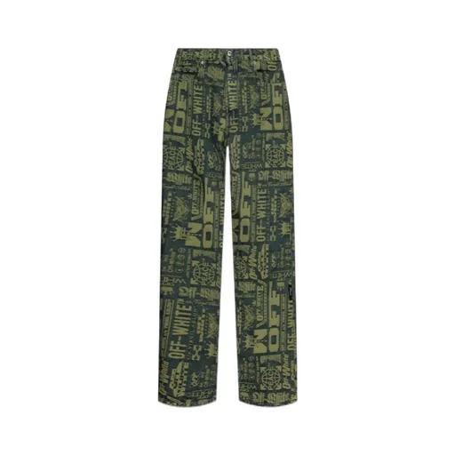 All-Over Printed Straight Leg Jeans