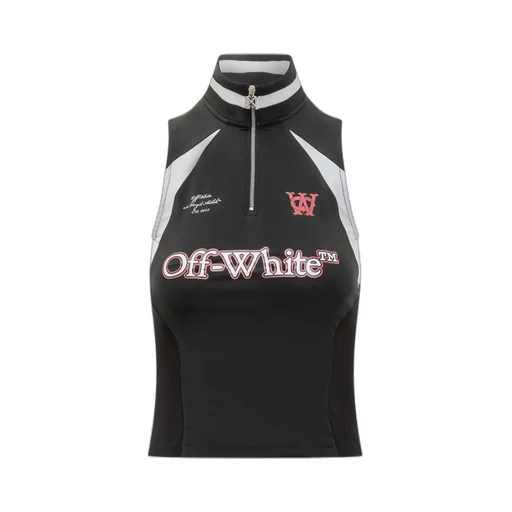 Logo Printed High Neck Top