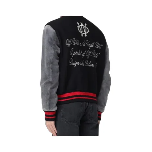 Varsity Logo Embroidered Button-Up Jacket