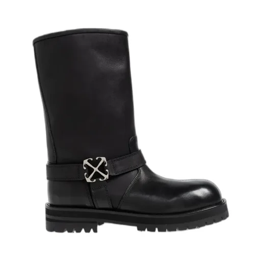 Arrow Plaque Ankle Boots