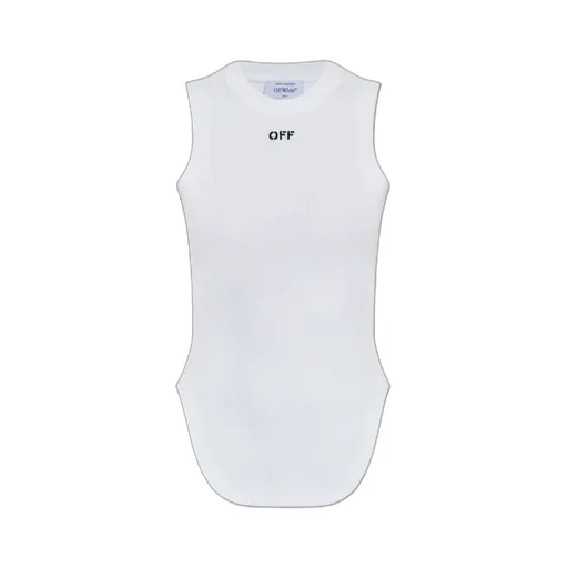 Logo Embroidered Ribbed Sleeveless Top