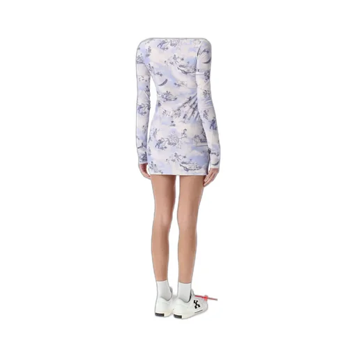 All-Over Printed High Neck Mini Dress