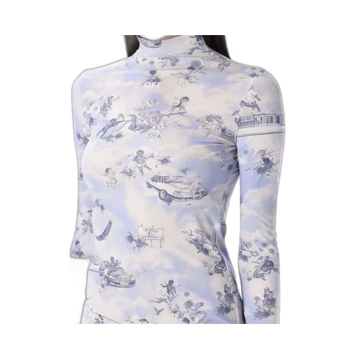 All-Over Printed High Neck Mini Dress