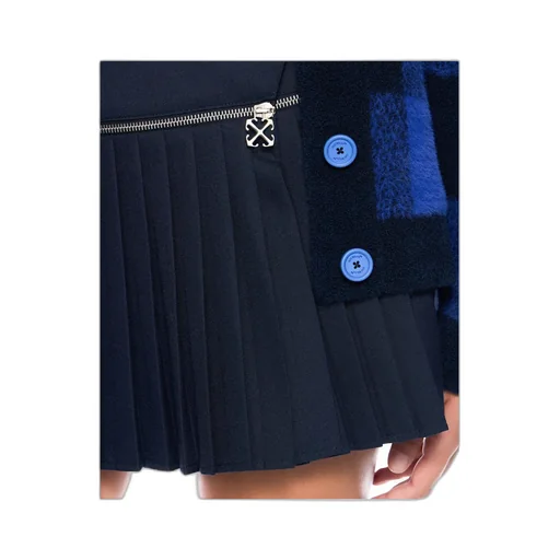 Zip Pleated Skirt
