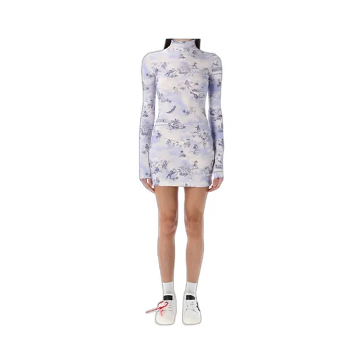 All-Over Printed High Neck Mini Dress