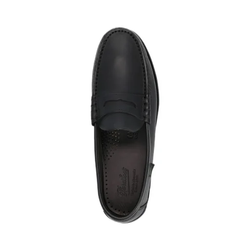 Logo Label Round Toe Loafers