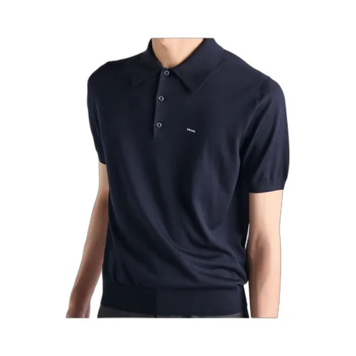 Short-Sleeved Knitted Polo Shirt
