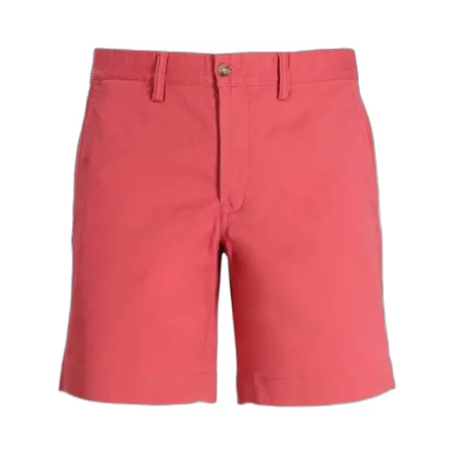 Cotton Blend Straight Fit Chino Shorts