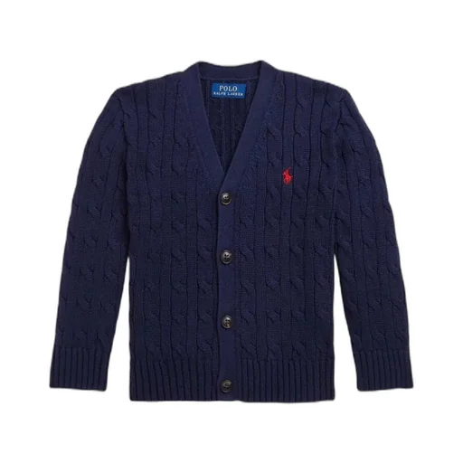 V-Neck Cable-Knit Cardigan