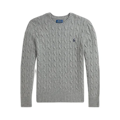 Logo Embroidered Cable Knit Jumper