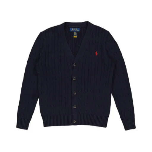 V-Neck Cable-Knit Cardigan