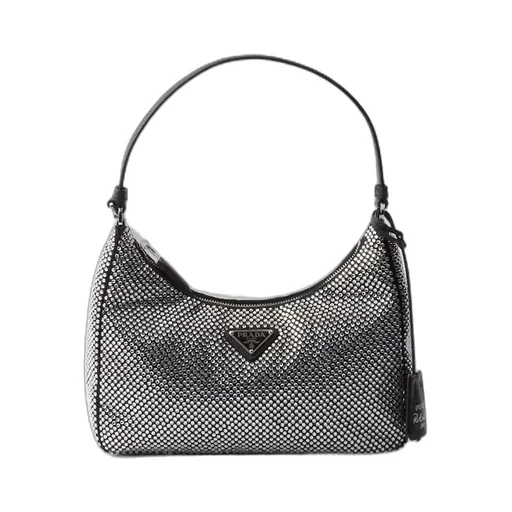Logo Plaque Zipped Shoulder Bag