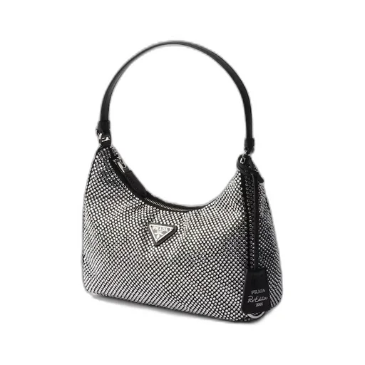 Logo Plaque Zipped Shoulder Bag