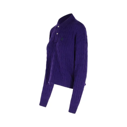 Pony Embroidered Cable-Knit Top