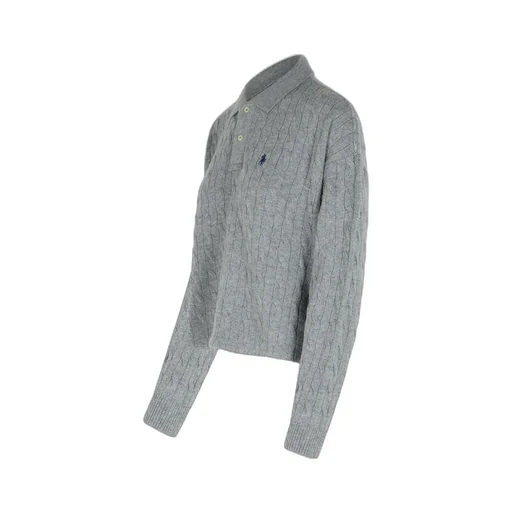 Pony Embroidered Cable-Knit Top