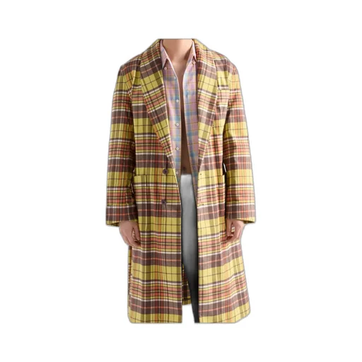 Checked Belted Coat