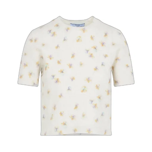 Floral Print Wool Crew-Neck Sweater
