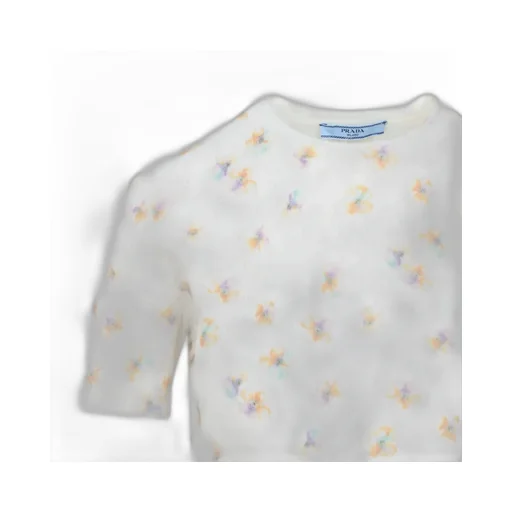 Floral Print Wool Crew-Neck Sweater