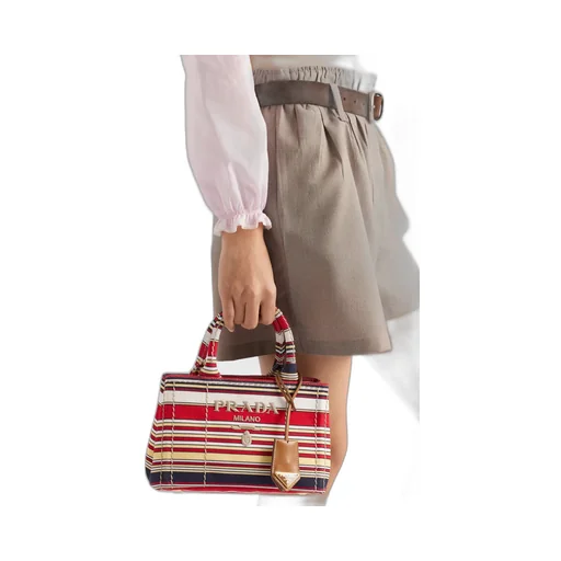 JardiniÈRe Striped Cotton Canvas Mini-Bag