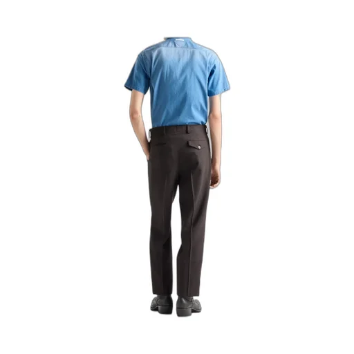 Short-Sleeved Light Denim Shirt