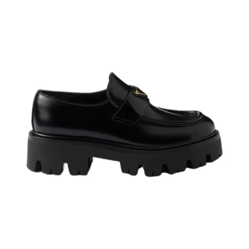 Triangle-Logo Slip-On Moccasins