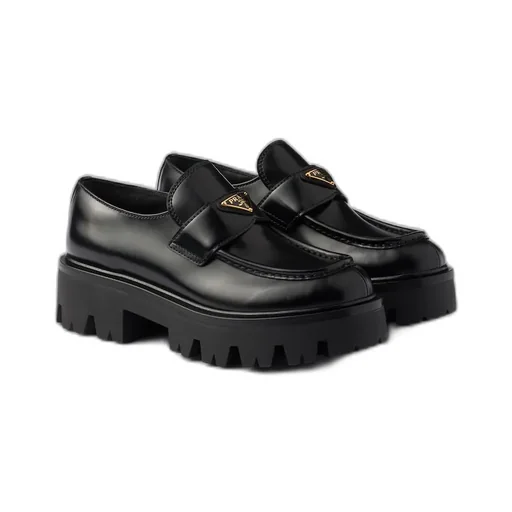 Triangle-Logo Slip-On Moccasins