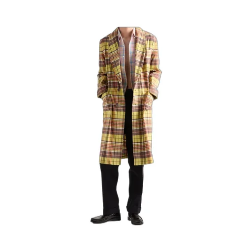 Checked Belted Coat